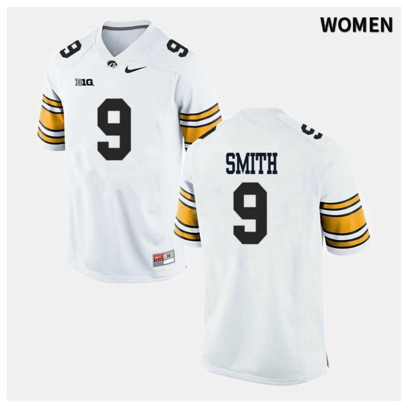 Women's Iowa Hawkeyes NCAA #9 Jerminic Smith White Authentic Nike Alumni Stitched College Football Jersey WE34D11WR